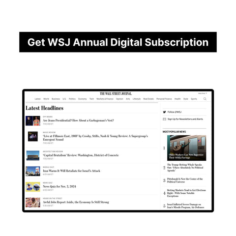 The Wall Street Journal Digital Subscription Code(One Year/$59, Guaranteed)