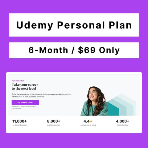 Udemy Personal Plan Premium Code (6-Month/$69, Guaranteed)