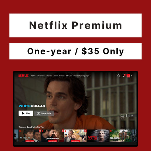 Netflix Premium Code (12-Month/$35, Guaranteed)