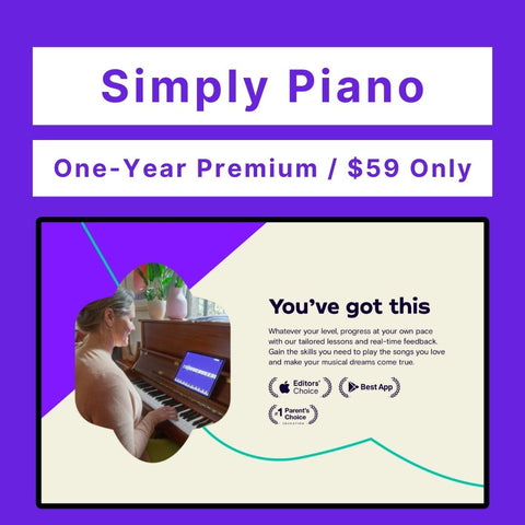 Simply Piano Premium Code (One-Year/$59, Guaranteed)